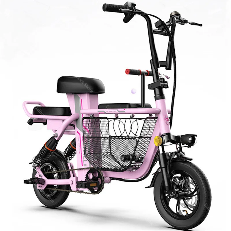 Kick Scooter Electric Electric Bicycles Mini 12 Inch 400W 48V Portable Folding Electric Bike Removable BatteryPet BasketGPS (54)