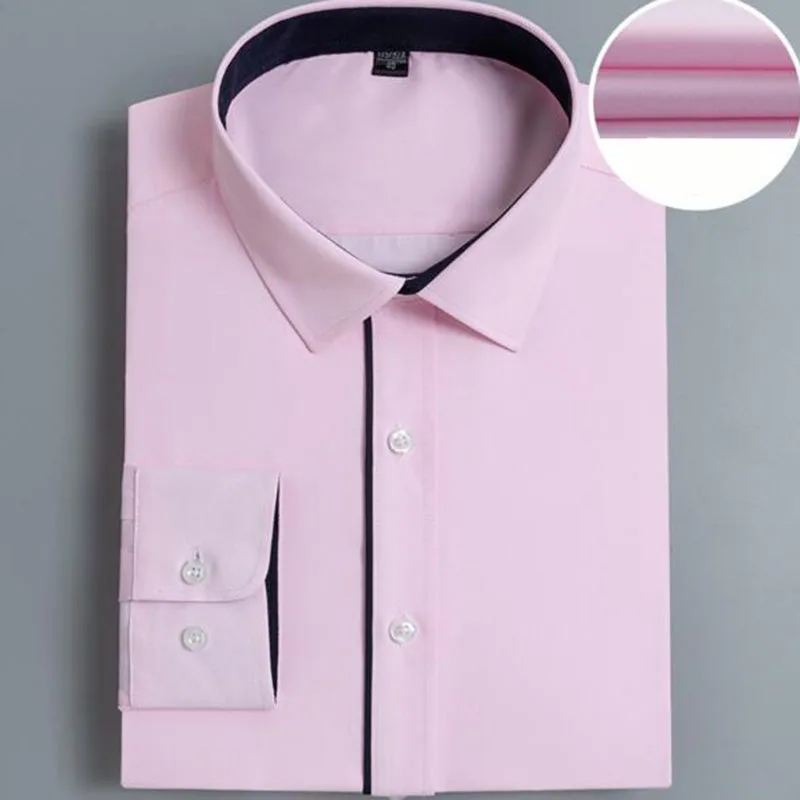Мужские однотонные яркие цвета черные модные платья Формальные рубашки Camisa, воротник-стойка Оксфорд Высокое качество Slim Fit рубашки с длинными рукавами