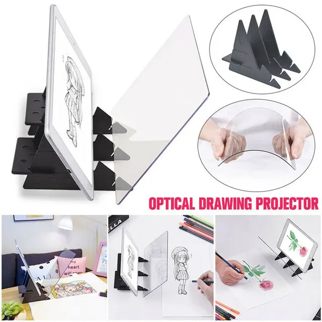 Tracking Projection Optical Drawing Board Sketch Mirror Facing Copy Table  Reflection Light Image Board with Mobile Phone Bracket - Price history &  Review, AliExpress Seller - Shop2656158 Store