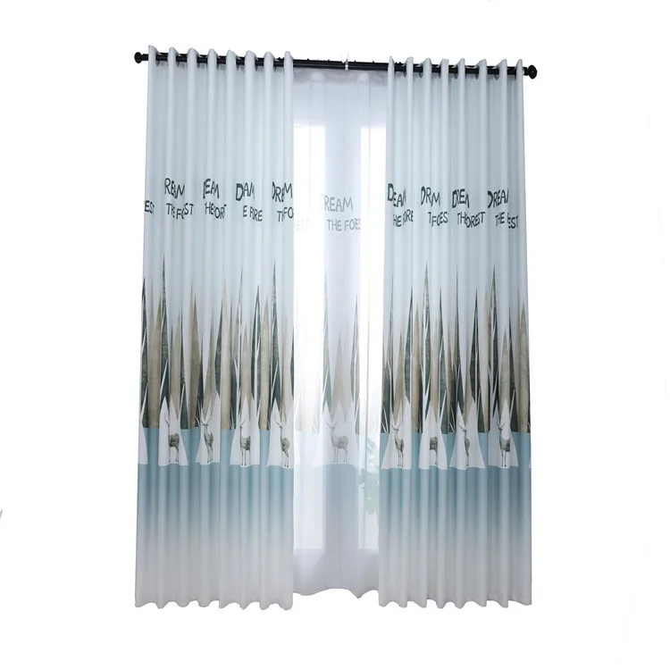 Современный простой скандинавский красивый лесной печати шторы для гостиной столовой спальни