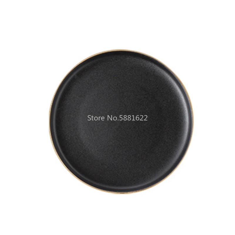 Tableware Ceramic Dinner Plate Set Dish 8/10 Inch Porcelain Cute Dessert Plate Dinnerware Black Frosted Steak