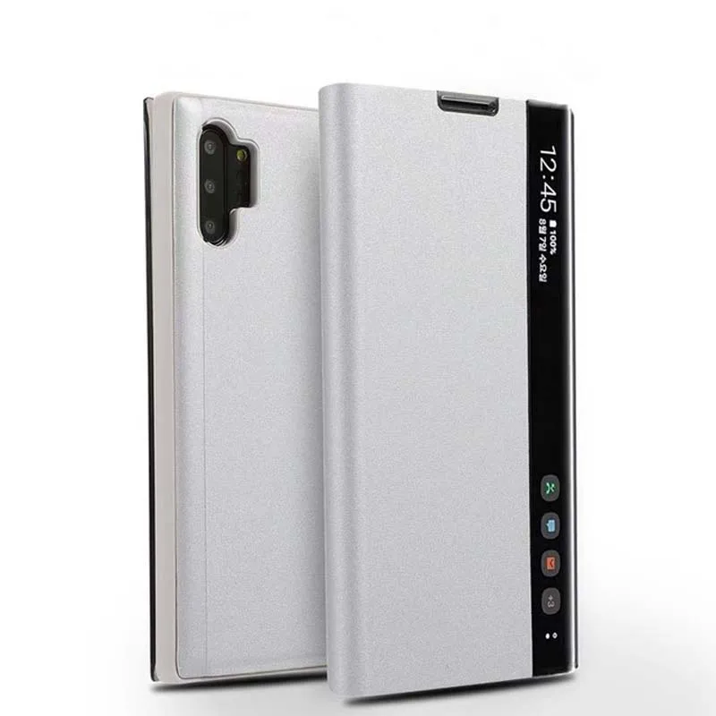 silver Чехол-книжка Red mi Note 7 6 Pro Smart View кожаный чехол для Xiao mi Red mi Note 8 K20 7A 6 Note 5 mi A3 A2 lite CC9E S2 Sleep Awake - Цвет: silver