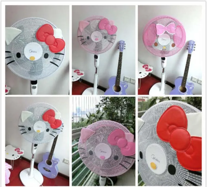 35-45 см милые KT Cat Fan пылезащитные Чехлы для детей защита пальцев розовый белый Helloo Kitty Doraemon Melody Мультяшные электрические Чехлы для вентиляторов
