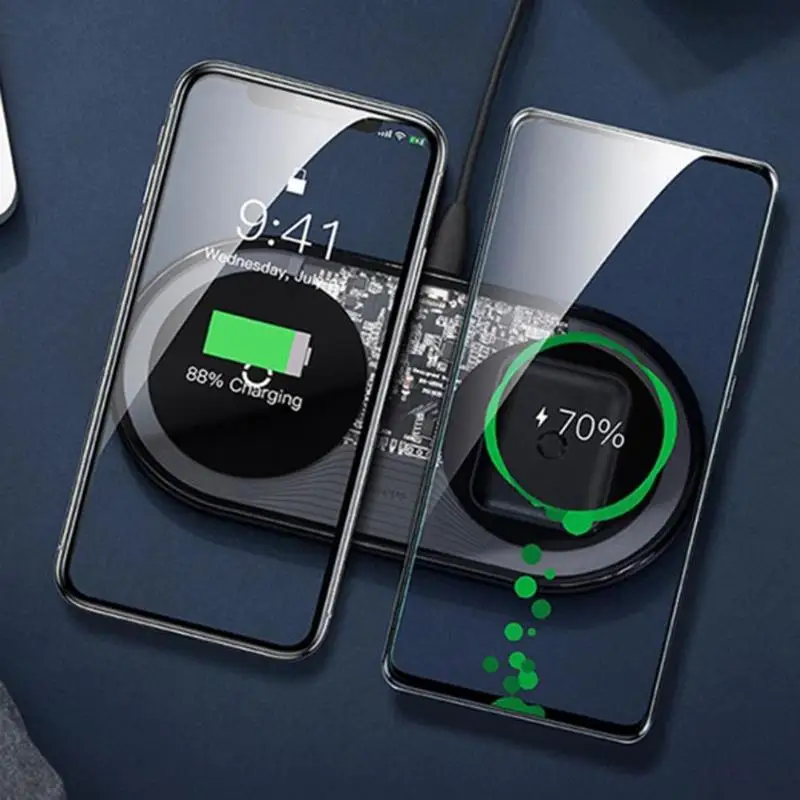 

Baseus Wireless Charger BS-W508 15W Dual Mirror Type-C Wireless Fast Charging Dock Station