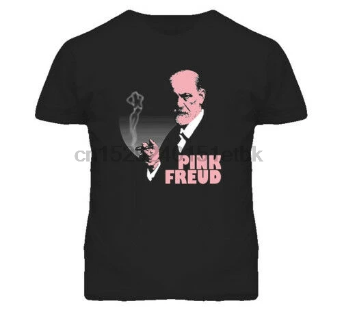 Розовая футболка с надписью Freud Music Parody Sigmund Cool NEW Black | Мужская одежда