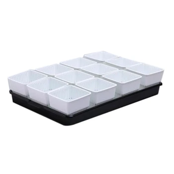 

Hot SV-12PCS Root-Controlling Flowerpots, Fleshy Flowerpot Trays, Combined Resin Nursery Flowerpots
