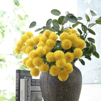 

Artificial Flowers High Quality Real Touch Yellow Daisy Artificial Flowers Living Room Fake Plastic Small Artificial Flower Ball