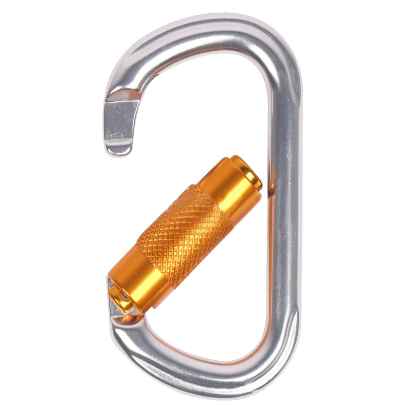 30KN Stainless Steel Auto Screwgate Locking D-Ring Hook for Climbing Caving 