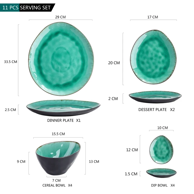 Vancasso Coco 11 Darabos Fazekaskő Vintage Kerámia Vacsorakészlet 4*Merülő Edényekkel És Tálral, 1*Dince Plate2*Desszertlemez Készlet - Image 3