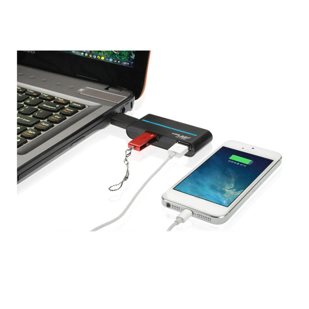 4 порта USB hub-разветвитель портативный складной USB 3,0 высокоскоростной адаптер 1-drag-4