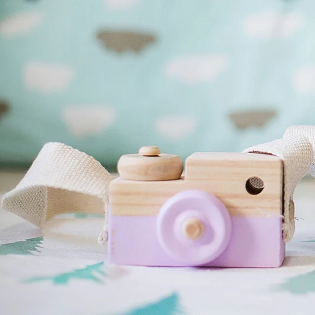 Lovely Montessori Hanging Wooden Camera Toys Children Early Educational Toys Bedroom Table Ornaments Decoration 1
