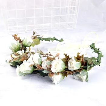 

2019-Bride Garland Headdress Korean Style MORI Series Hair Accessories Studio Shoot Seaside Holiday Ornament