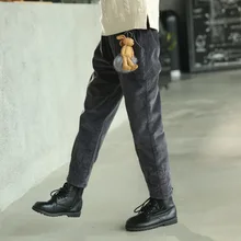 Осень и Новинка зимы Стиль для девочек вельветовые брюки для больших мальчиков с начесом и толстые Повседневное штаны модные штаны для девочек