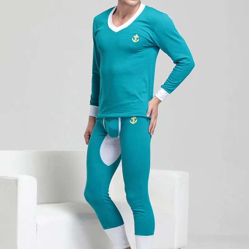 Aismz мужские кальсоны хлопок термобелье костюм зимняя Домашняя одежда комплект одежды мягкий теплый тонкий эластичный сила нижнее белье