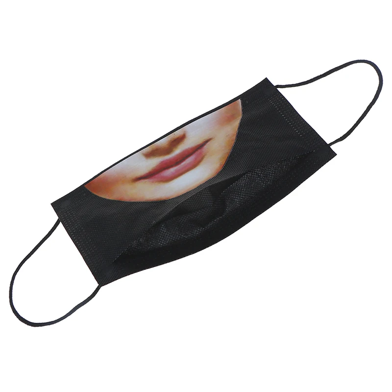 5Pcs 3D Women Mouth Pattern Funny Expression Mouth Face Mask Dustproof Cute Nonwovens Anime Face Mouth Mask