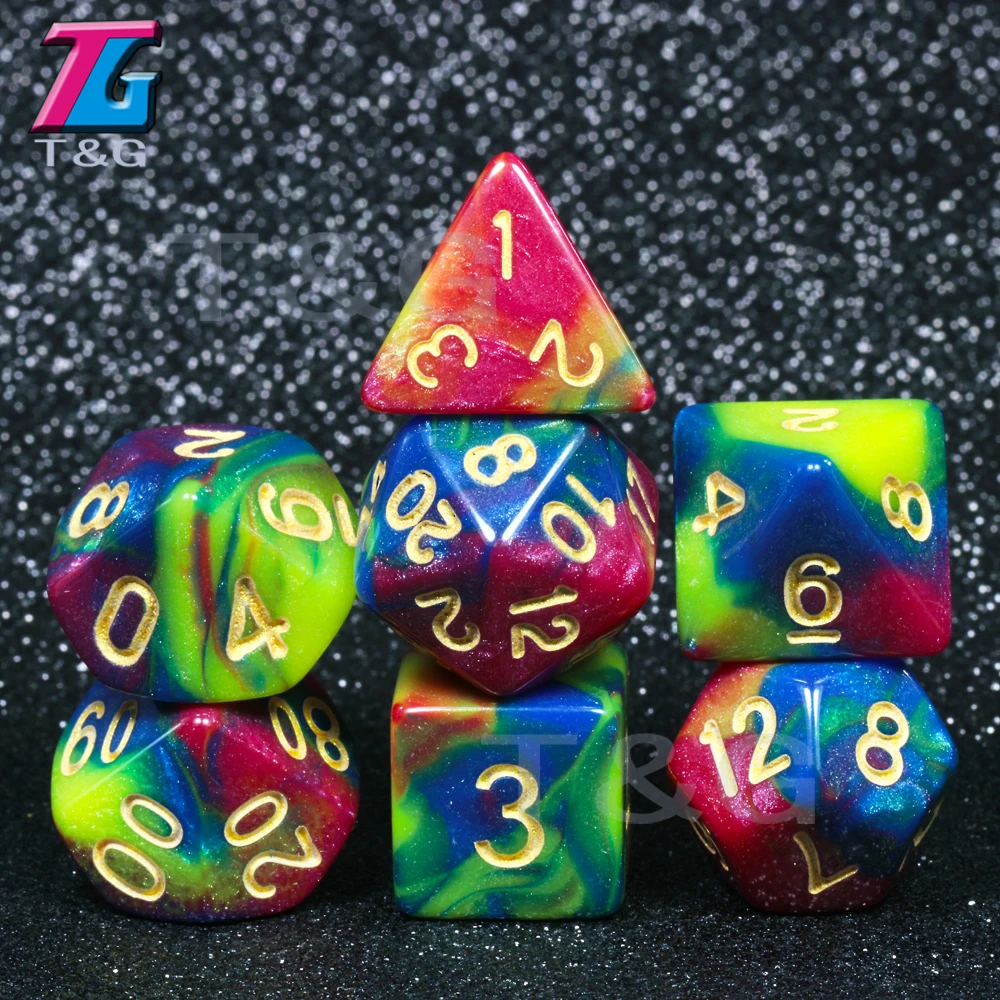 Новое поступление! Игральные кости 7 для игры D& d D4, D6, D8, D10, D12, D20, набор игральных костей, Подарочная игрушка, Подземелья и Драконы, RPG, игральные кости, рождественский подарок, игральные кости