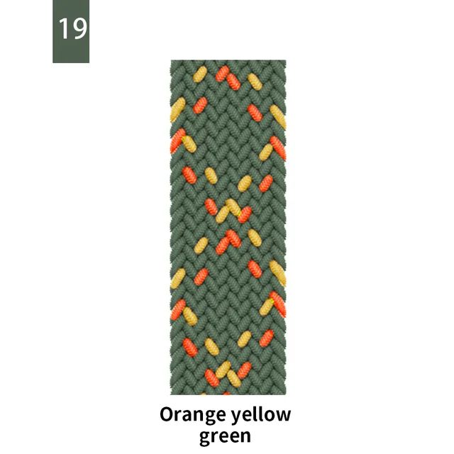Braided SOLO LOOP Strap For Apple watch band 44mm 40mm 38mm 42mm 44 mm Nylon bracelet correa iWatch serie 3 4 5 SE 6 7 45mm 41mm 19 Green orange