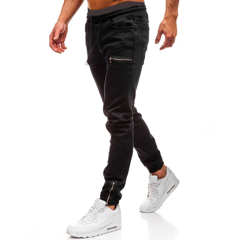 Shujin мужские Эластичные Обтягивающие байкерские облегающие джинсовые мужские Мульти-карманные брюки карандаш с молнией мужские джинсы модные повседневные брюки