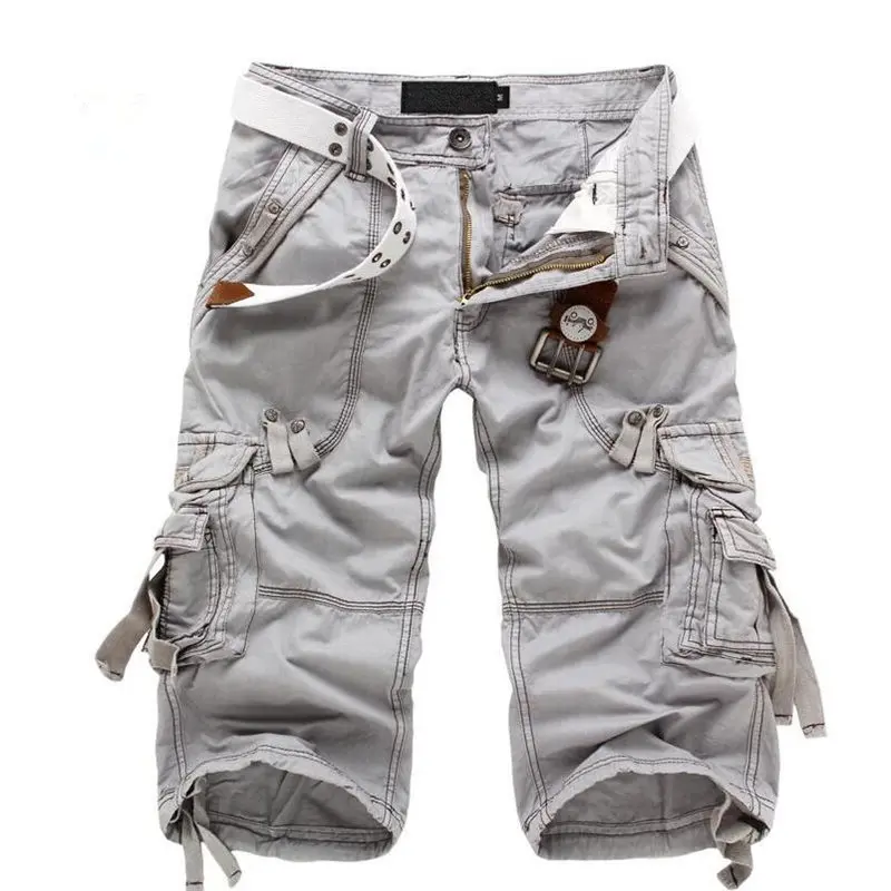 

8 Colors Plus Size 29-42 New Brand Summer Camouflage Loose Cargo Shorts Men Camo Summer Short Pants Homme Cargo Shorts NO BELT