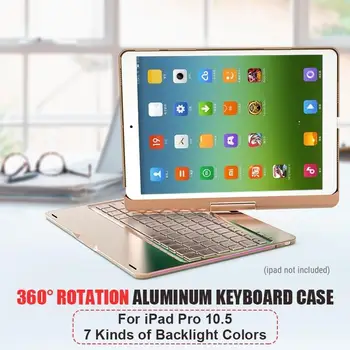 

Wireless bluetooth Keyboard for Tablet Aluminum Case Stand Cover 7 Colors Backlit Tablet Keyboard Case for iPad Pro 10.5