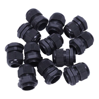 

PG16 Waterproof Wire Cable Glands Clamp Black Plastic Connector 12pcs