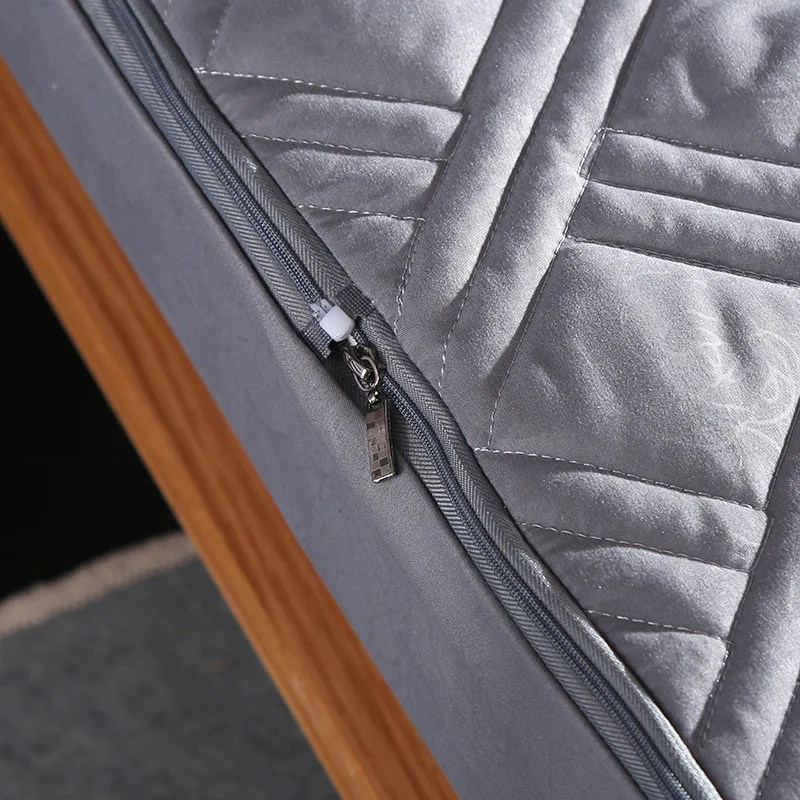  Six Sides All Inclusive Quilted Mattress Cover Soft Fiber Topper Pad Plain Solid Color Bed Mattress