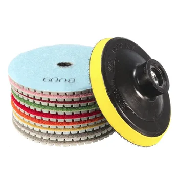 

100mm 4" Wet/Dry Diamond Polishing Pads Grinding Disc For Granite Marble Stone