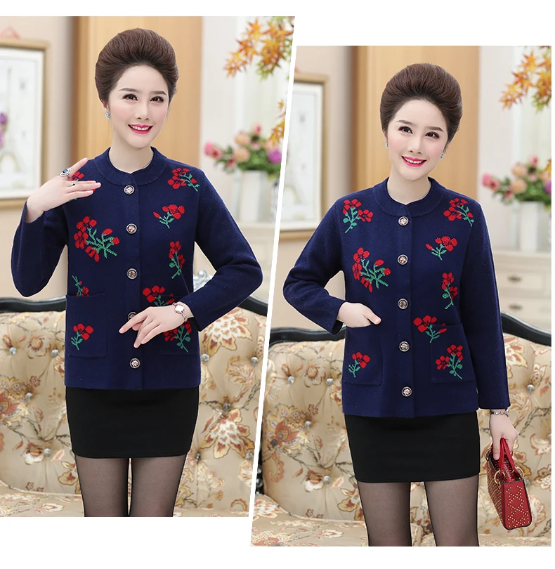 ASLTW Geometric Cardigan Sweater Coat New Autumn Winter Single-breasted Cardigan Women Plus Size Outwear Casual Sweater Coat
