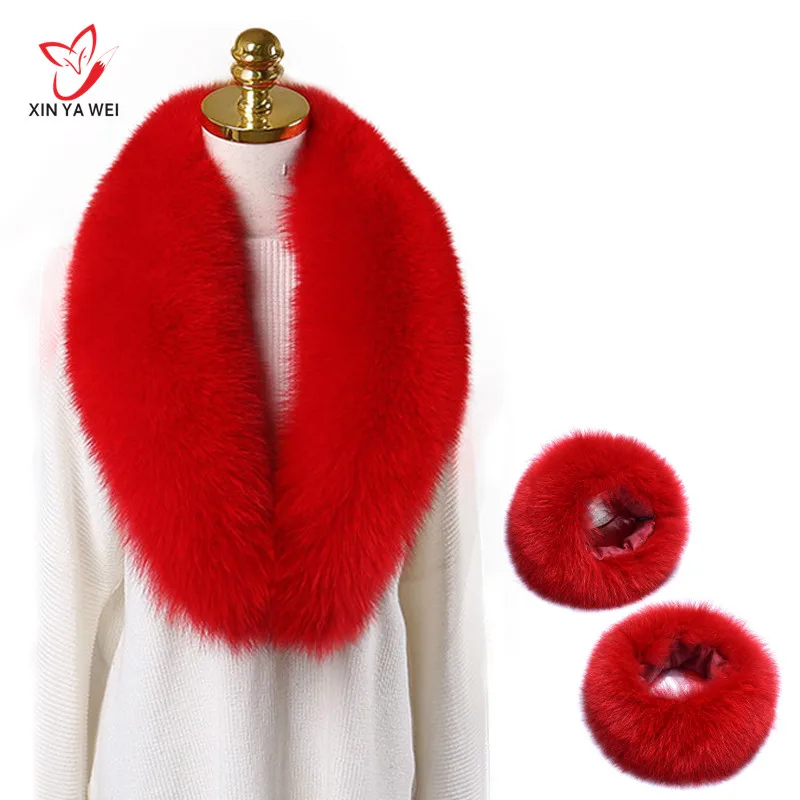 Женские шарфы из натурального меха енота теплые зимние 100% Воротник Красной лисы