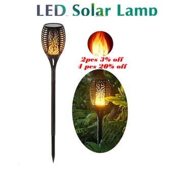 

Solar 33 LEDs Lawn Dancing flame Torch Lights radar led Flicker lamp for landscape camps decor Landscape Flame Lamp Flickering b