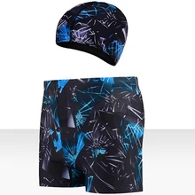 Купальная одежда с принтом, плавки с шапками, пляжные плавки, Короткие трусы для серфинга, летний купальный костюм, трусы-боксеры дышащие плавки