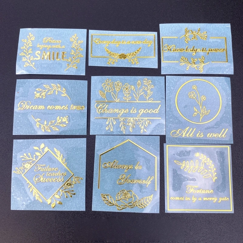 Золотая наклейка R2LE с принтом благословения позолоченная для скрапбукинга