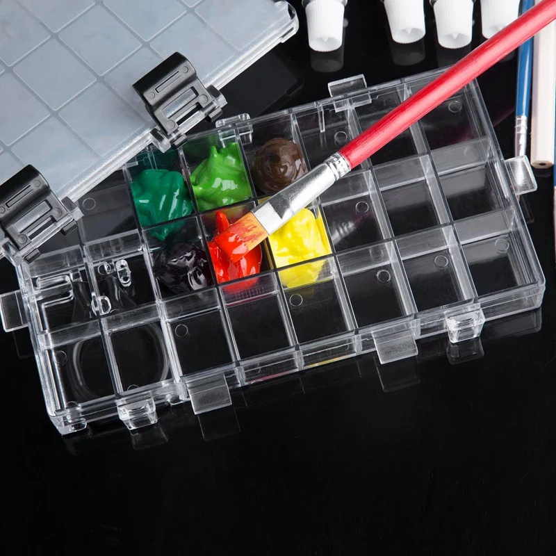 24-Well Airtight Leak Watercolor Paint Palette Box for Watercolors Half Pans Acrylic Gouache and Oil Paint paint palette box