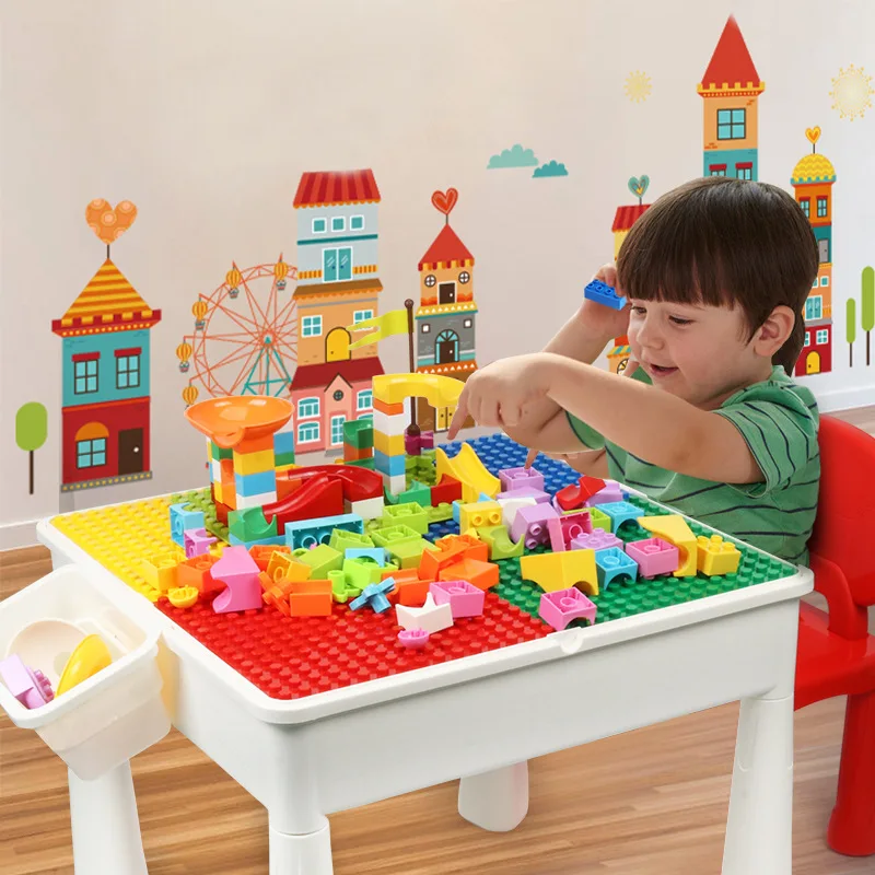 

With Dazhuan Building Blocks Table Compatible Size Granule Building Blocks Learning Game Table Early Education DIY Assembled Toy