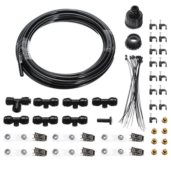 

19.6FT Outdoor Misting Cooling System Mist Sprinkler Nozzle Garden Patio Irrigation Watering Kits Mayitr