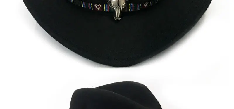 YY металлическая Bull лента Fedoras Мужская зимняя Осенняя ковбойская джазовая шляпа Женская Трилби фетровая шляпка Cowgirl Jazz Toca Sombrero FD19013