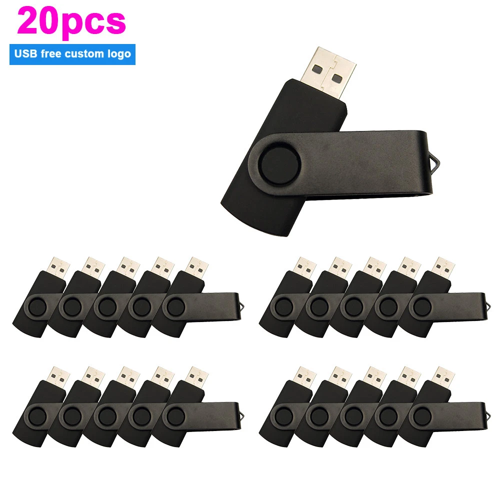 20pcs/lot Free Logo USB 2.0 Flash Drive Pen Drive 4GB 8GB 16GB 32GB 64GB Pendrive Waterproof Metal U Disk Memory Stick Cle USB 16gb flash drive