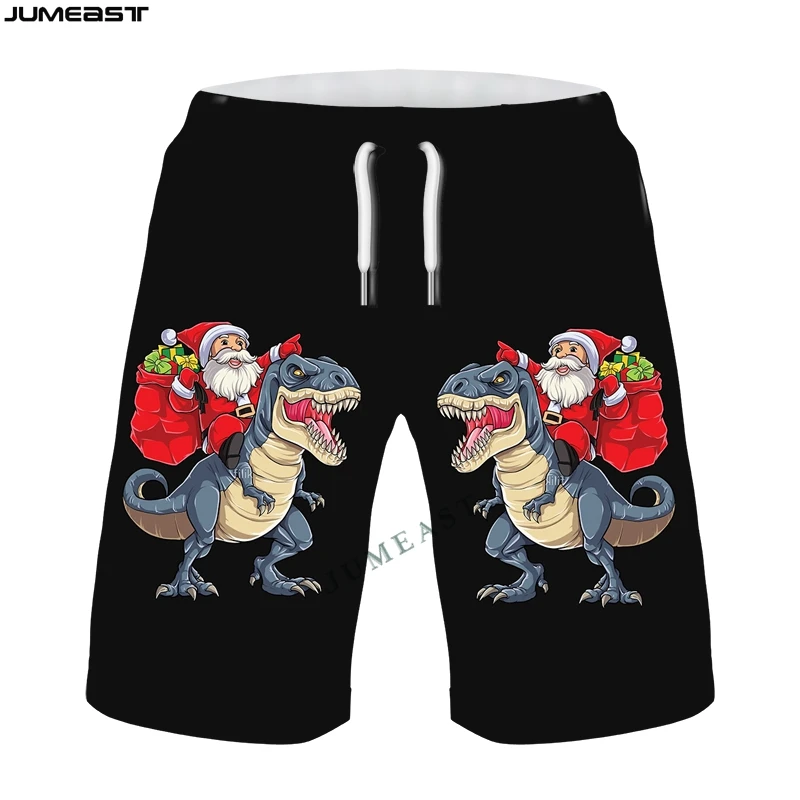 

Jumeast Men Women 3D Oversized Male Merry Christmas Santa Claus Shorts Trunks New Quick Dry Beach Casual Sweatpants Short Pants