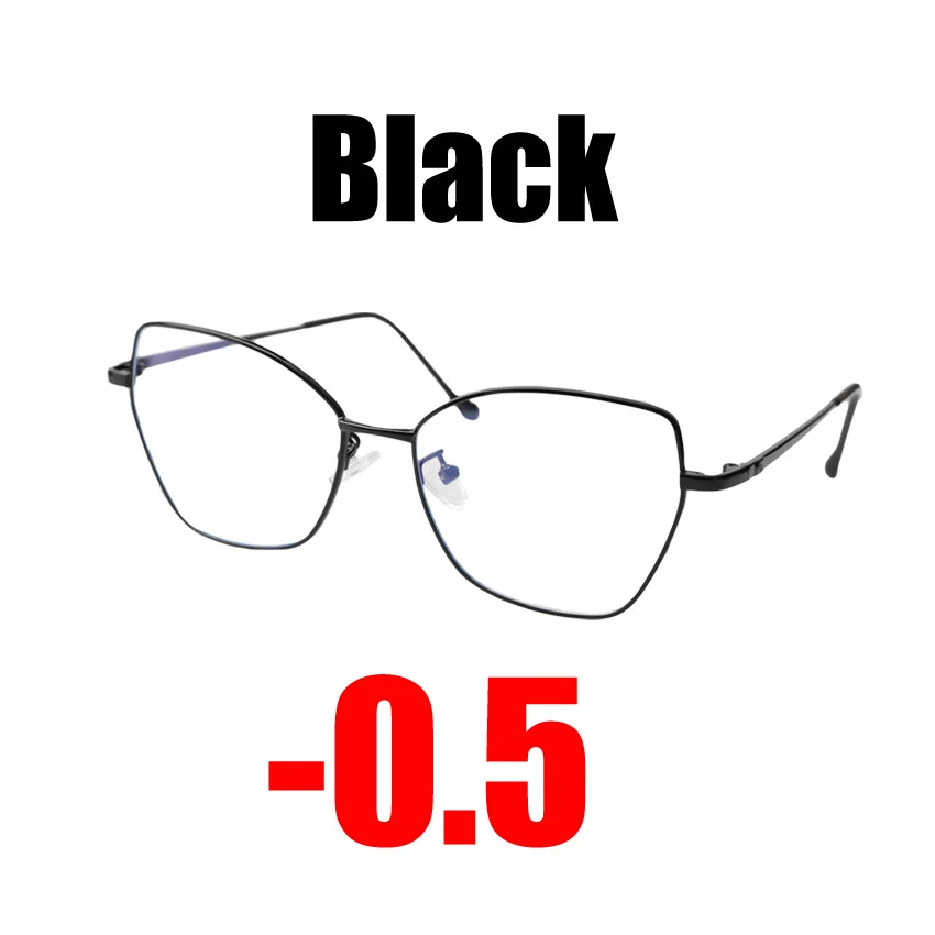 Black -0.5 SOOLALA Ультралегкая оправа с бабочкой, очки для близорукости по рецепту, женские очки, оптические линзы, диоптрийные очки от-1,0 до-4,0 - Цвет оправы: Black -0.5