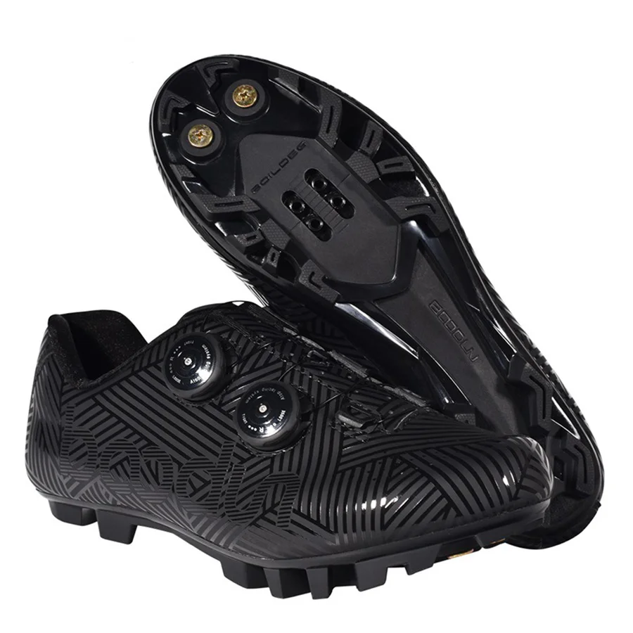 Black color Новинка, обувь для горного велосипеда, MTB, велосипедная обувь из микрофибры, ультралегкие, противоскользящие, износостойкие, профессиональные, самоблокирующиеся, велосипедные кроссовки - Цвет: Black color