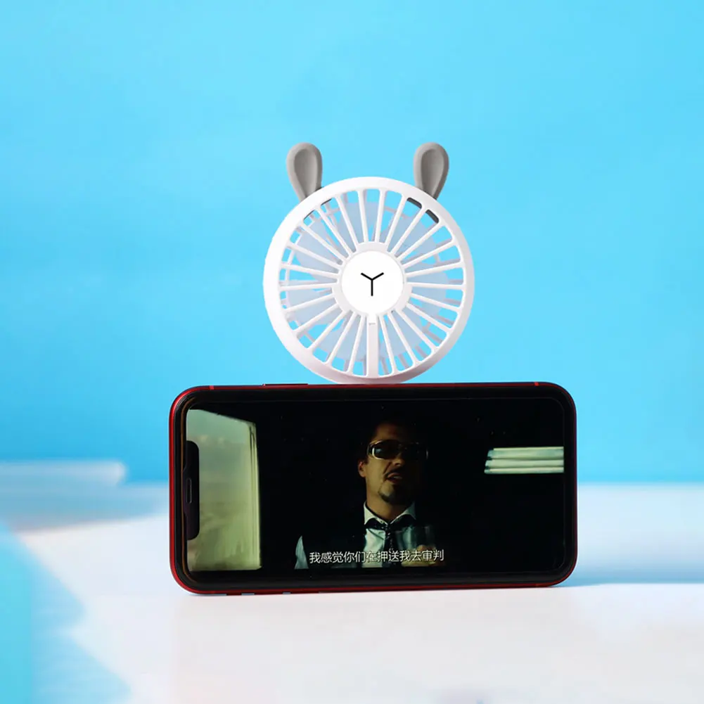 Мультяшный кролик дизайн мини USB Fan2 скорость ветра, Складной вентилятор холодного воздуха портативный бесшумный светодиодный ручной Мобильный вентилятор