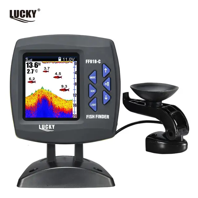 Lucky ff c s wired fishing finder ft m depth sounder fish detector monitor echo sounder for