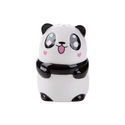 B-panda 2 в 1 мультфильм керамический держатель зубочистки приправа банка бутылки для специй Милая панда форма поросенок зубочистка коробка для хранения специй банка - Цвет: B-panda