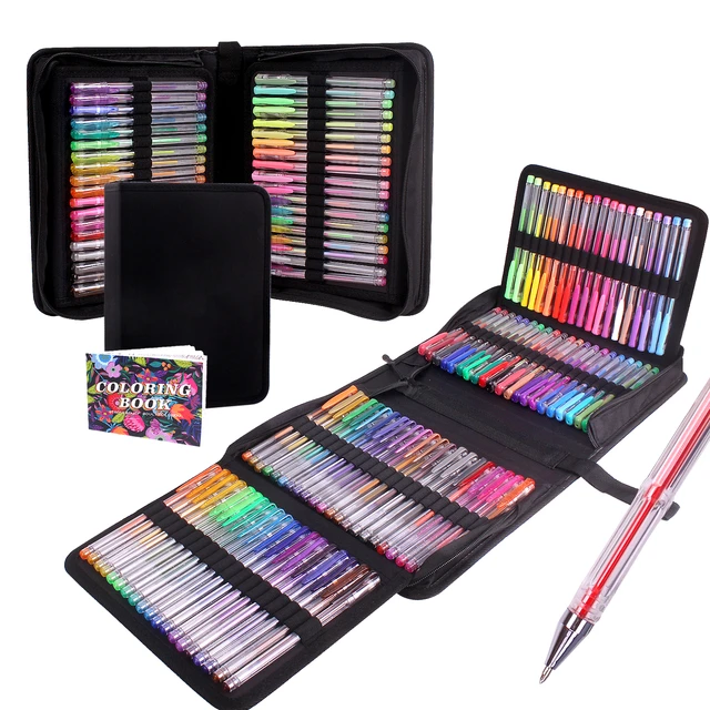 Glitter Gel Pens Adults Coloring Books  Set Colored Pencils Markers - 120  Painting - Aliexpress