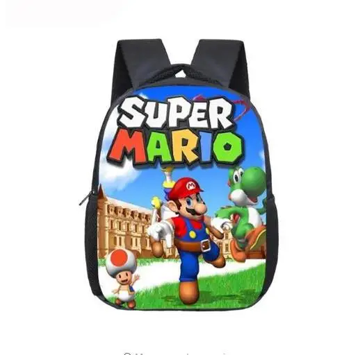 12 дюймов Super Mario Bros Соник печать детский сад Infantile маленький рюкзак для детей мультфильм школьные сумки детей - Цвет: as pictures