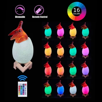 

Dinosaur Toys Remote Control Night Light Egg Lamp Lights 16 Colors Dinosaur Bedside Lamps Children Kids Birthday Xmas Home Decor