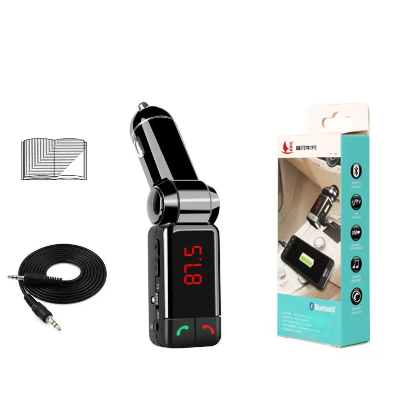 

Car Charger FM Transmitter Handsfree BC06 Car Bluetooth Mp3 Audio Player LCD Display Dual USB