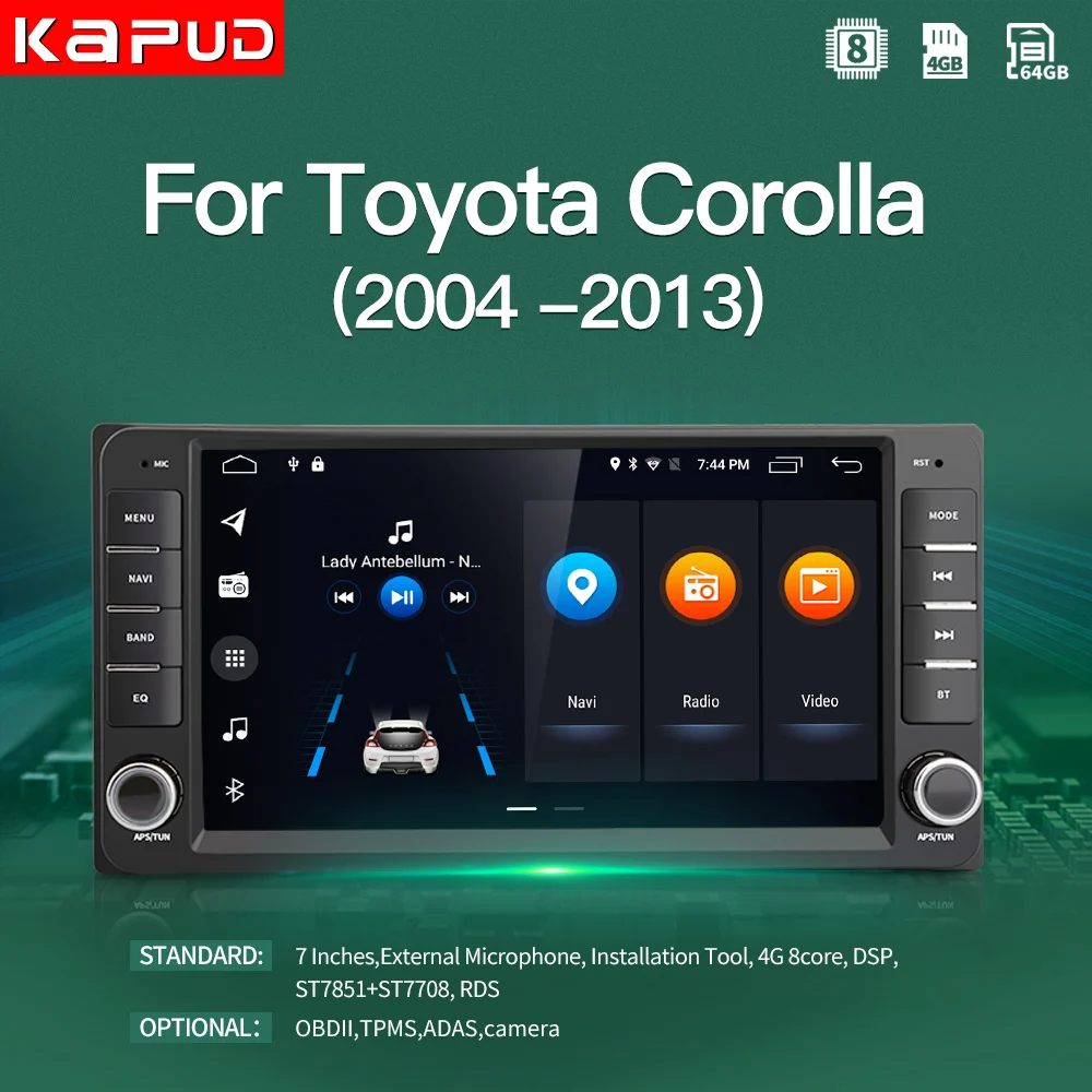 Kapud Android 10 Car Touch Screen Player Radio For Toyota Corolla Multimedia E120 E150 2002 2004 2005 2006 2008 2009 DSP GPS BT|Car Multimedia Player| - AliExpress