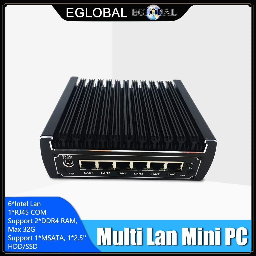 Core i5 7200U i3 7100U безвентиляторный мини ПК Pfsense 6 * Intel Gigabit Lans Win10 Linux AES NI сетевой