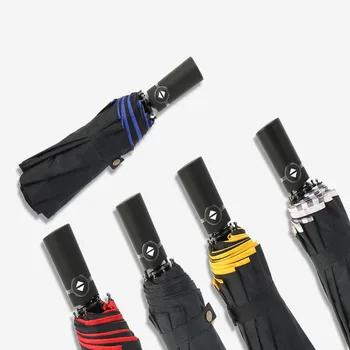 

Fully Automatic Folding Umbrella Large Men And Women High Quality Parasol Windproof Folding Double Layer Business Umbrella Led
